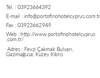 Portofino Hotel Kbrs iletiim bilgileri